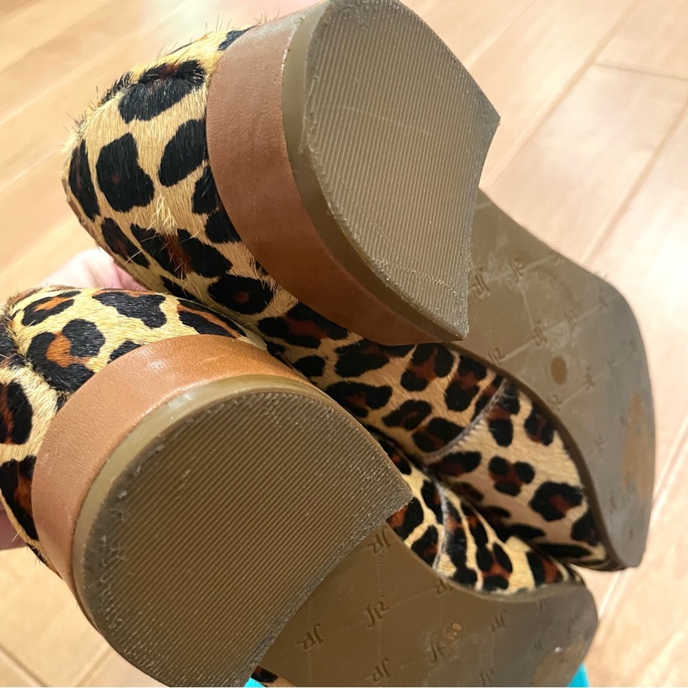 JACK ROGERS GABRIELLE HAIRCALF LEOPARD PRINT WOMENS FLATS with TASSELS SIZE 8 - Picture 6 of 13